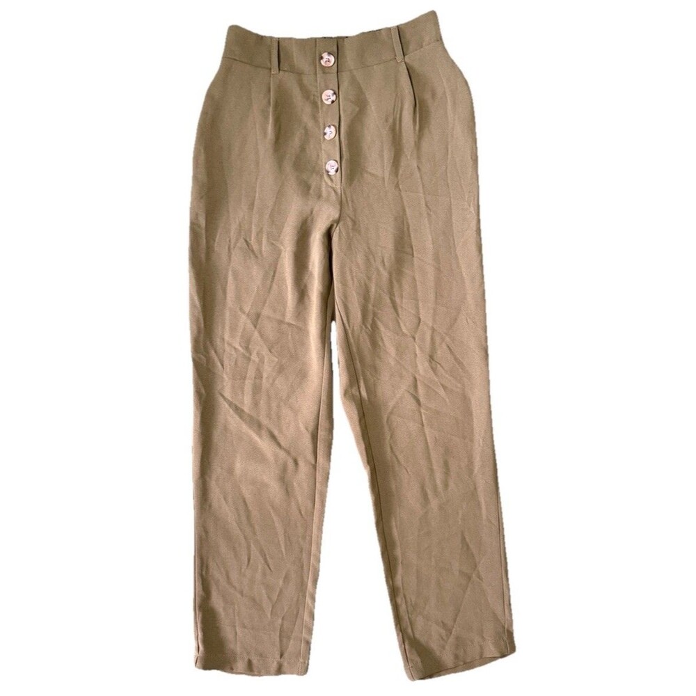 Altard State Women's High‎ Waist Button Front Pants Modern Minimalist Chic Sz Sm